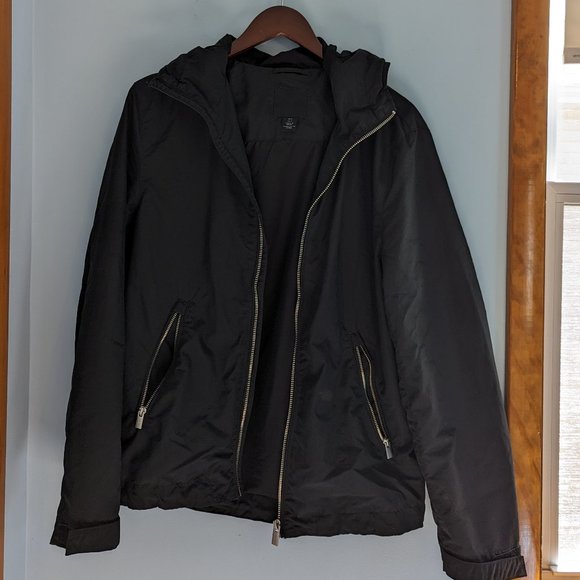 H&M Lightweight Bomber Jacket Hooded Black Size S - Picture 1 of 3